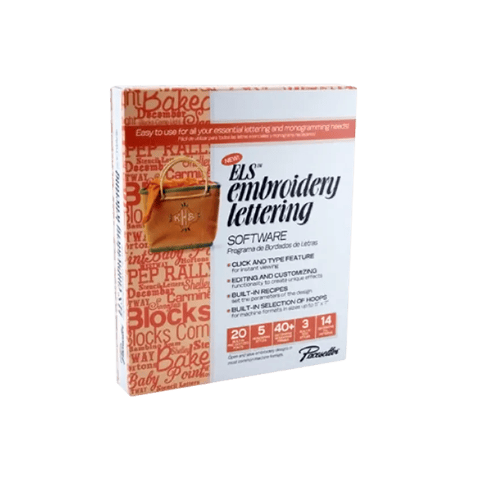 Brother ELS embroidery lettering software package with built-in fonts and customization tools