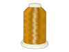 Brother embroidery thread spool in golden yellow with glossy finish on white base