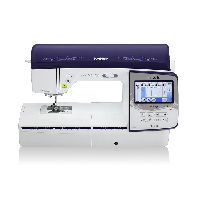 Brother NQ3600D computerized sewing and embroidery machine with Disney-themed touchscreen