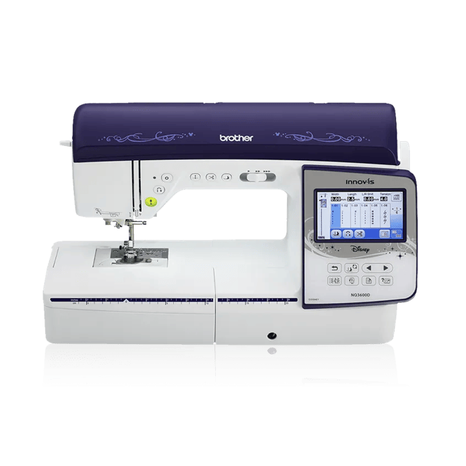 Brother NQ3600D computerized sewing and embroidery machine with Disney-themed touchscreen