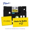 Brother P-touch TZe tape cartridge 36mm yellow with black print and labeled samples