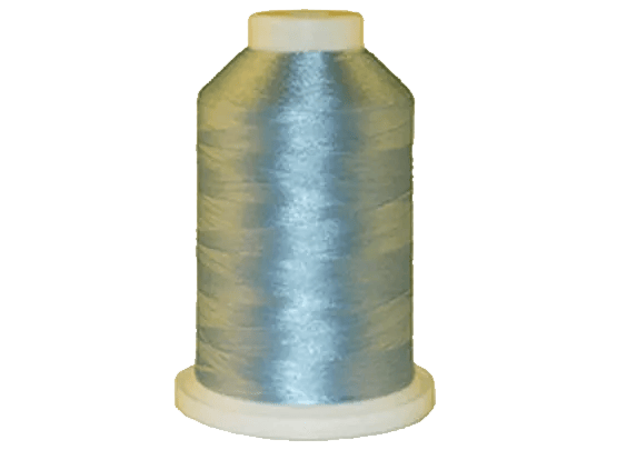 Brother light blue embroidery thread spool on white background