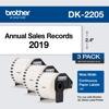 Brother DK-2205 continuous paper label rolls, 2.4-inch wide, 3-pack for QL series printers