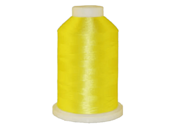 Brother yellow embroidery thread spool on white background