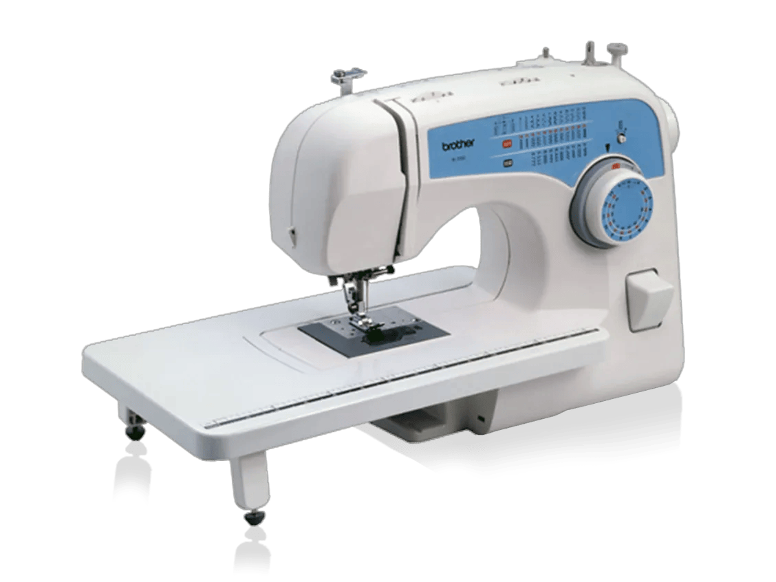 Brother XL3500T sewing machine with blue control panel and built-in stitch selector