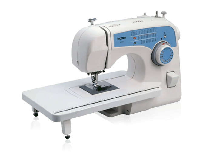 Brother XL3500T sewing machine with blue control panel and built-in stitch selector