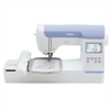 Brother PE800 embroidery machine with touchscreen and unicorn design in hoop