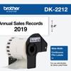 Brother DK-2212 continuous film label roll, 2.4 inches wide, in black cartridge
