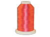 Brother embroidery thread spool in vibrant coral-orange polyester with white cone base