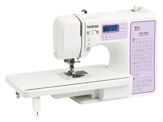 Brother XR1300 computerized sewing machine with LCD screen and built-in stitch guide