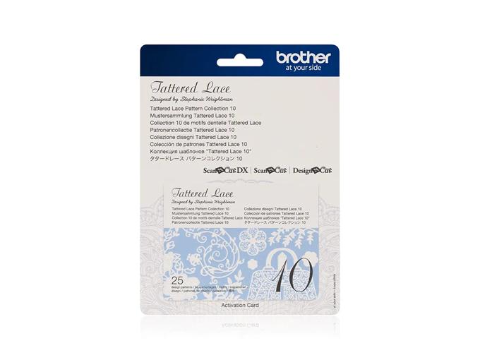 Brother Tattered Lace pattern collection activation card with 25 embroidery designs