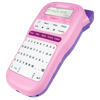 Rotuladora portátil Brother P-touch H110 rosa con teclado QWERTY y pantalla LCD