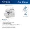 Brother AIR1800 serger with air threading technology and color-coded thread guides