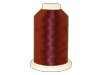 Brother embroidery thread spool in burgundy with cream cap on white background