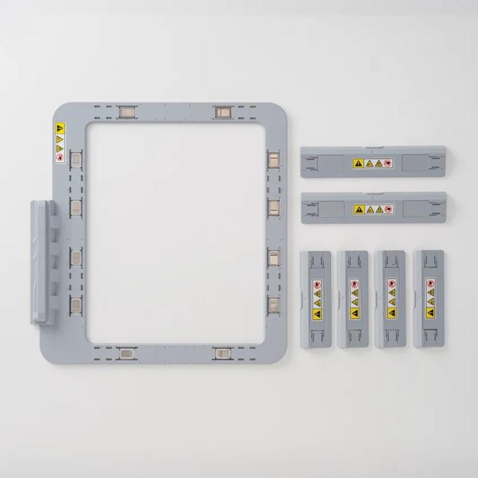 Brother embroidery hoop frame with magnetic clips and attachment components