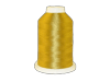 Brother embroidery thread spool in golden yellow with white cap on cone base