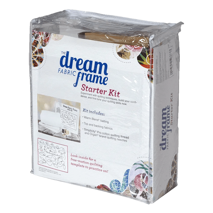 Brother Dream Fabric Frame Starter Kit in clear packaging with quilting supplies