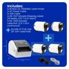 Brother QL-1110NWBc wireless label printer with included cables and label rolls