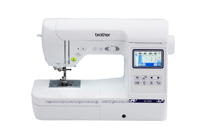 Brother SE1900 sewing machine with touchscreen display and embroidery features