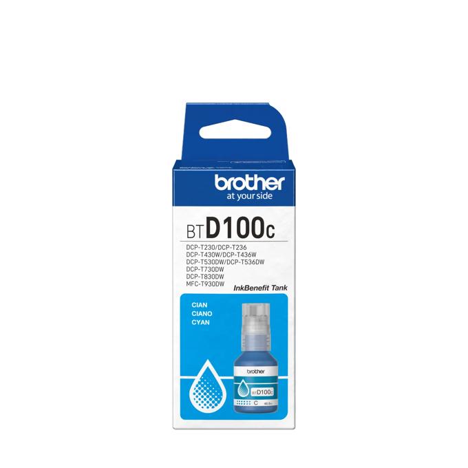Botella de tinta cian Brother BTD100C para impresoras DCP y MFC