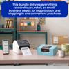 Brother QL-1110NWB wireless label printer printing thank you receipt in small business setting