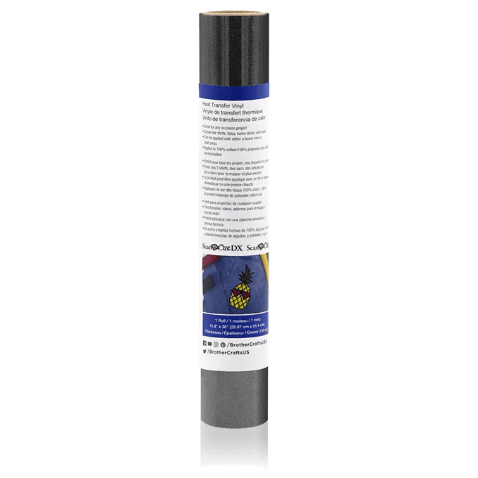 Brother black heat transfer vinyl roll for fabric crafts and apparel customization