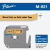 Brother P-touch M-821 non-laminated label tape cartridge with black print on gold, 3/8-inch