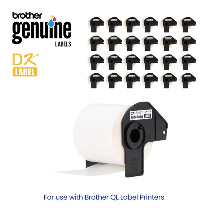 Brother Genuine Labels DK-1234 white die-cut label roll in black cartridge for QL printers