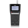 Brother P-touch handheld label maker with backlit display and QWERTY keyboard
