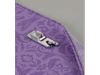 Brother sewing machine presser foot hemming purple fabric with decorative floral pattern
