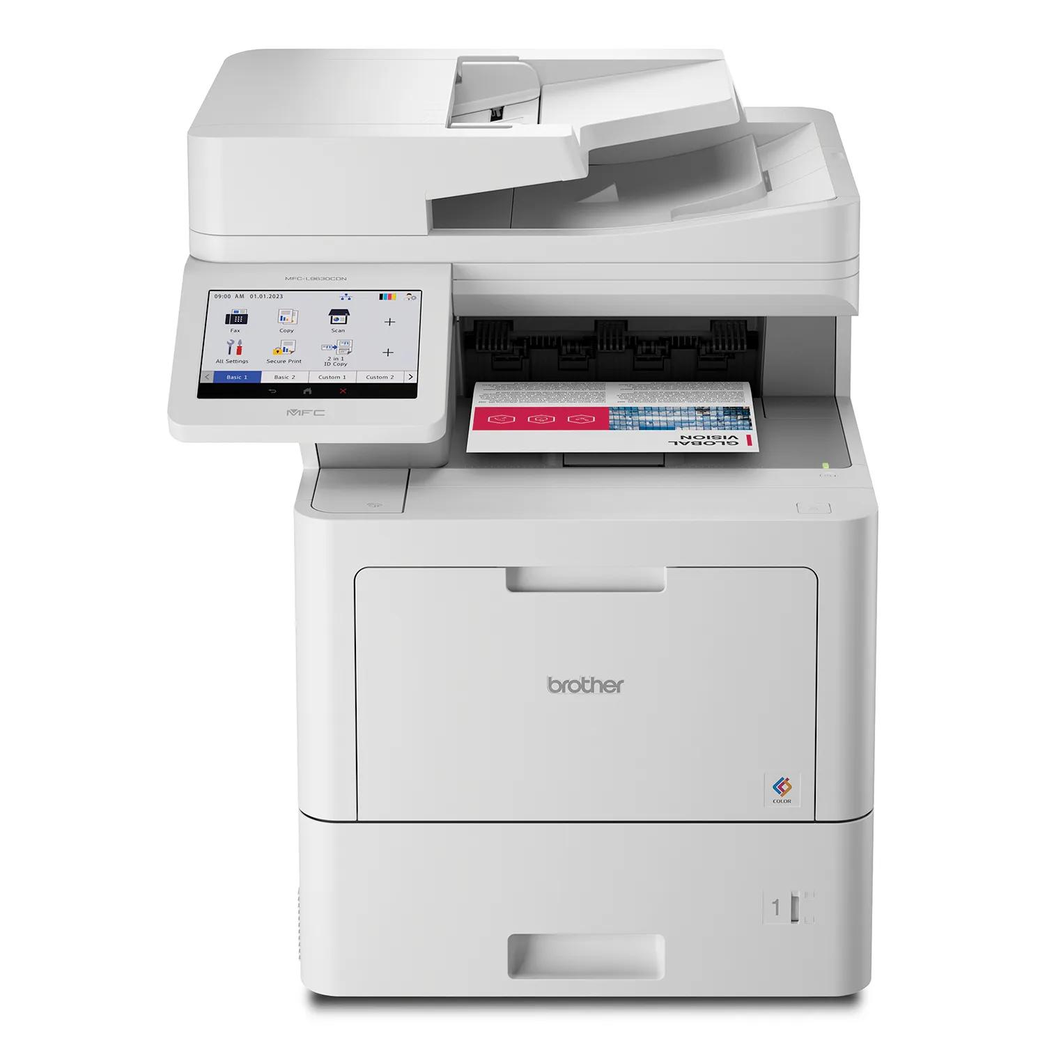 Brother MFC-L9630CDN color laser all-in-one printer with touchscreen and paper output tray