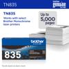 Brother TN835 high-yield toner cartridge for monochrome laser printers, up to 5,000 pages