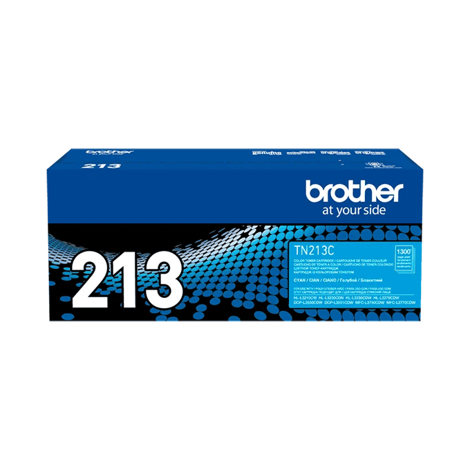 Cartucho de tóner cian Brother TN213C con rendimiento de 1,300 páginas para impresoras láser a color