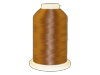 Brother embroidery thread spool in golden brown on white background