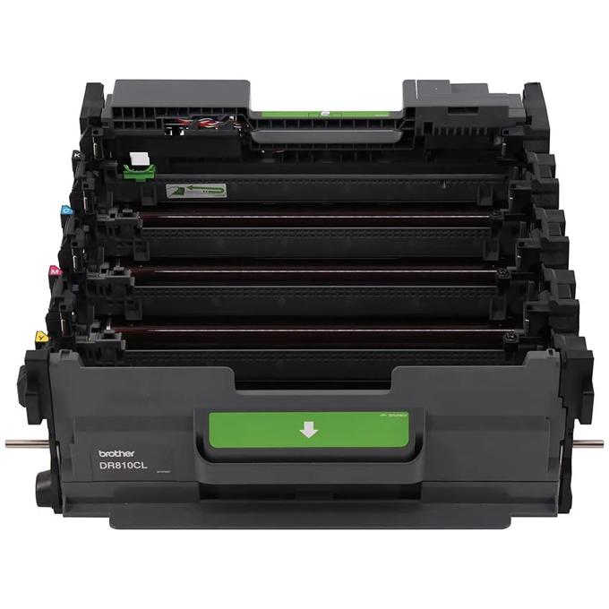 Brother DR810CL drum unit with four color drums and green installation guide