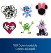 Brother SE2100Di embroidery machine with 100 downloadable Disney character designs displayed