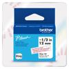 Brother P-touch label tape 12mm red print on clear transparent background