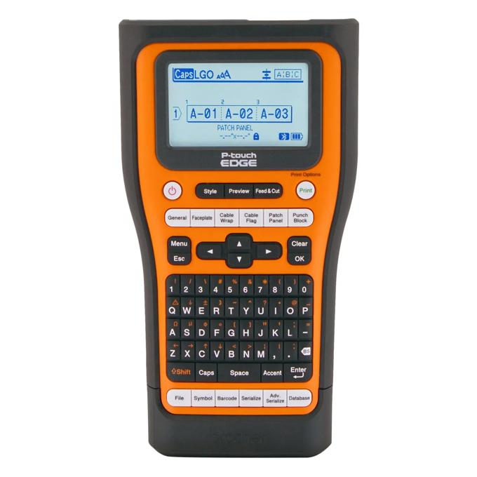 Brother P-touch EDGE label maker with QWERTY keyboard and Bluetooth connectivity