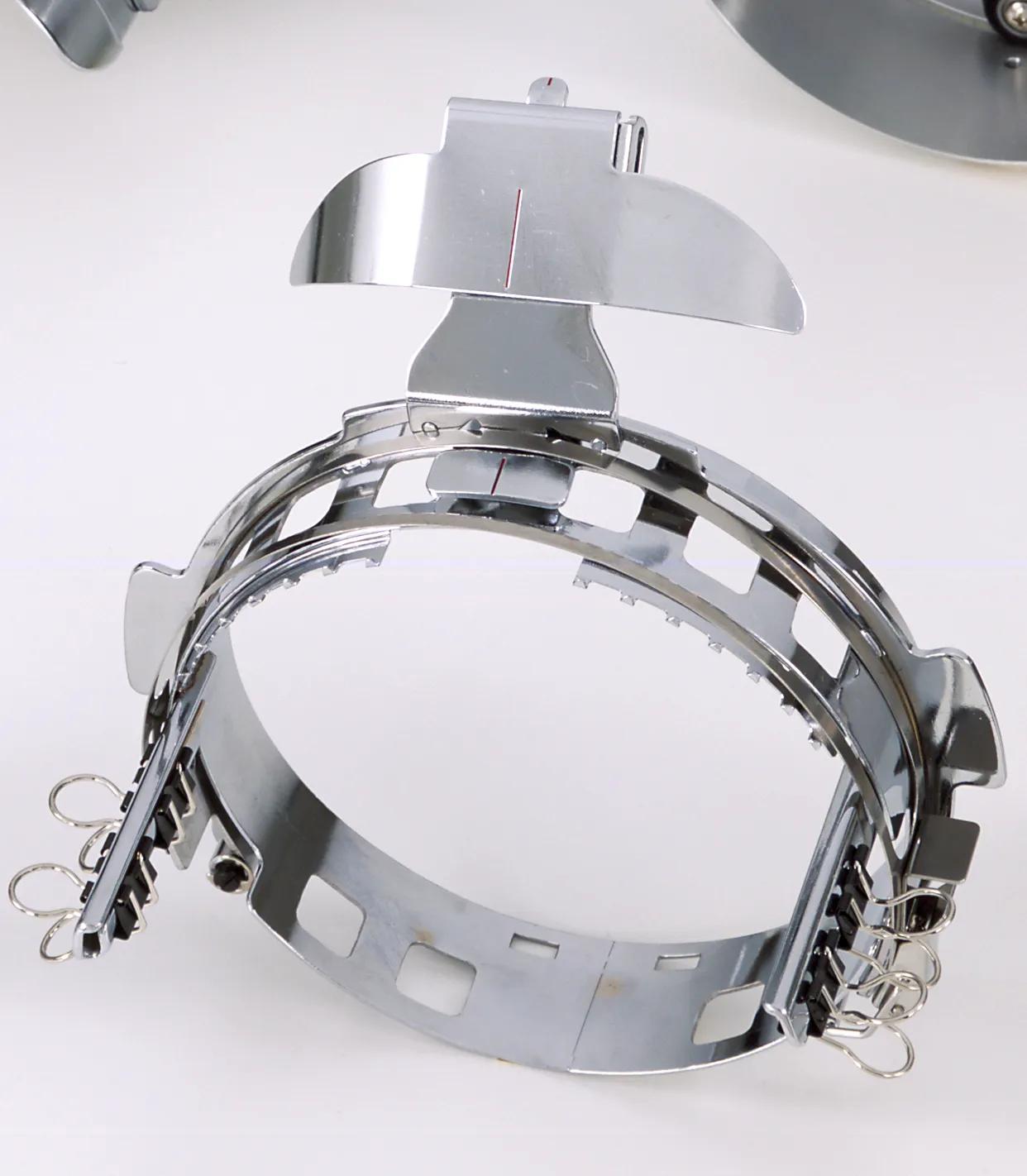 Brother embroidery hoop frame with metal clips and adjustment mechanism