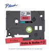 Brother TZe laminated label tape cartridge in red with black text, 12mm width
