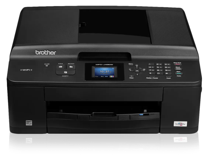 Brother MFC-J430W wireless all-in-one inkjet printer with touchscreen and dual paper trays