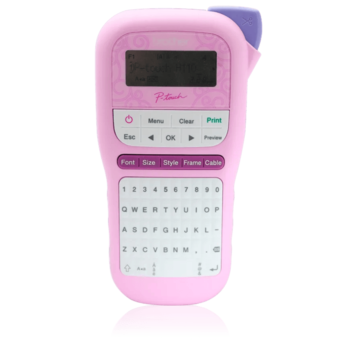 Rotuladora portátil Brother P-touch PT-H110 rosa con teclado