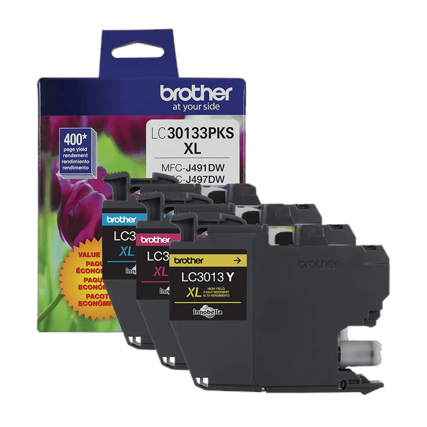 Brother LC30133PKS XL high-yield ink cartridge 3-pack with packaging