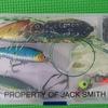 Etiqueta adhesiva de fuerza extra Brother TZe-S131 en caja de pesca con señuelos