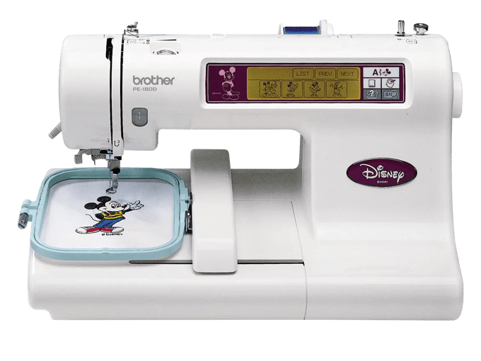 Brother PE-180D embroidery machine with Disney designs and LCD screen