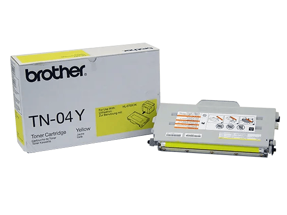 Cartucho de tóner amarillo Brother TN-04Y con caja de empaque