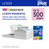 Brother Genuine LC504YS Standard Yield Yellow Ink Cartridge, Magenta, small