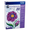 Brother PE-Design 10 embroidery software box with floral design preview