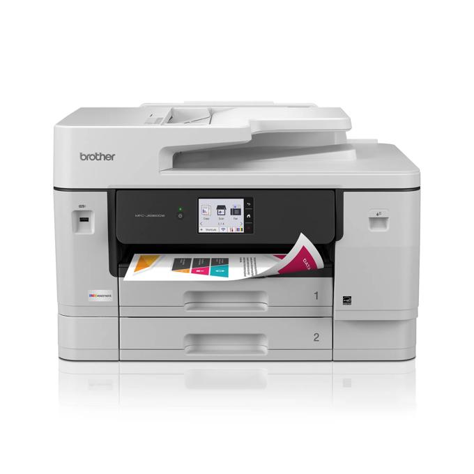 Brother MFC-J6960DW all-in-one inkjet printer with dual paper trays and touchscreen