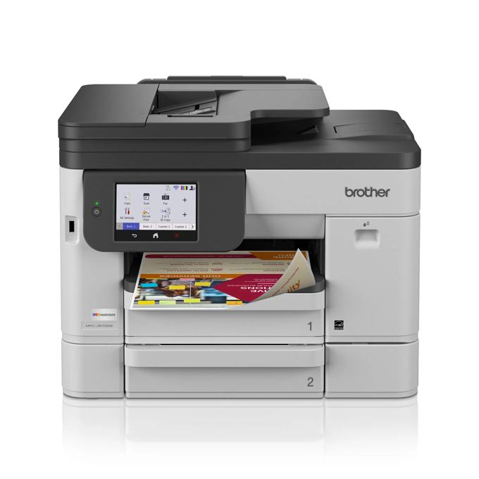 Brother MFC-J5110DW all-in-one color inkjet printer with dual paper trays and touchscreen